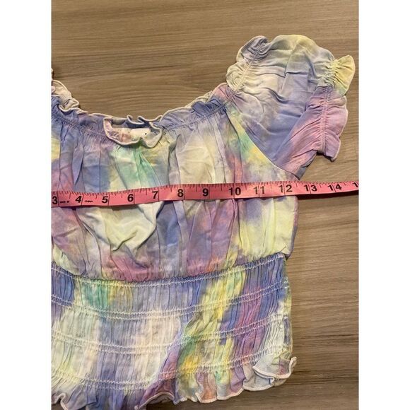 NWT, Abound Women's multicolor puff sleeve cropped spring top size small - Picture 6 of 7